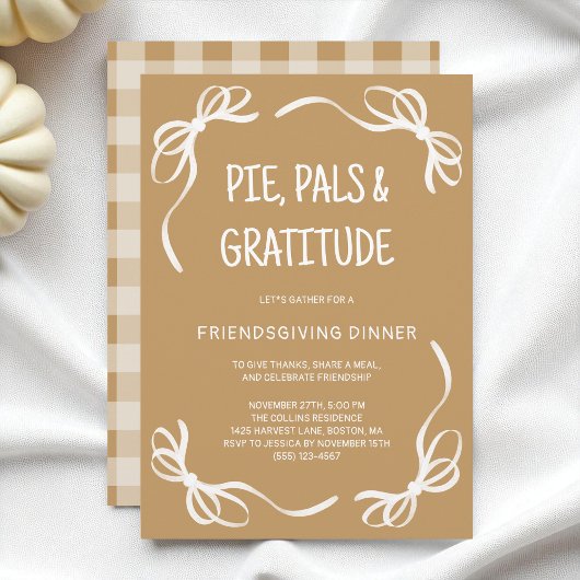 Invitation Brown Whimsical Main Draendsgiving Friendsgiving D