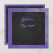 Invitation Broyeur de bleuets et monogramme noir (Devant / Derrière)