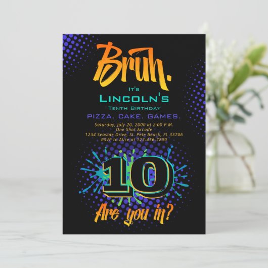 Invitation Bruh Ado Boy Anniversaire (Debout devant)