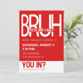 INVITATION BRUH ANNIVERSAIRE ADO GARY RED WHITE (Debout devant)