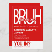 INVITATION BRUH ANNIVERSAIRE ADO GARY RED WHITE (Devant / Derrière)