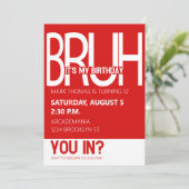 INVITATION BRUH ANNIVERSAIRE ADO GARY RED WHITE (Debout devant)