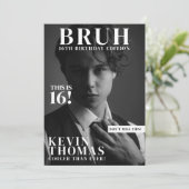 Invitation BRUH Anniversaire de fête Magazine Couverture Garç (Debout devant)