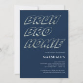 Invitation BRUH BRO HOMIE garçons typographie moderne anniver (Devant)