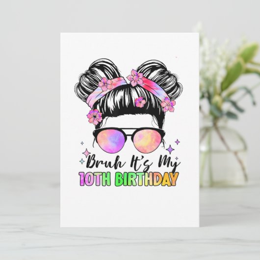 Invitation Bruh C'est mon 10e anniversaire 10 ans (Debout devant)