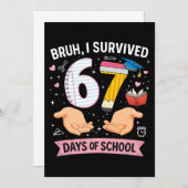 Invitation Bruh I survived 67 days of school (Devant / Derrière)