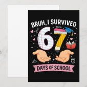 Invitation Bruh j'ai survécu 67 jours d'école (Devant / Derrière)