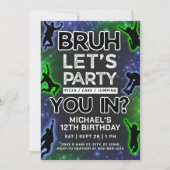 Invitation Bruh Jump Trampoline Park Glow Anniversaire Invita (Devant)