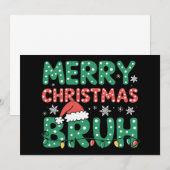 Invitation Bruh Mème Drôle Dire Bro Salutation Noël (Devant / Derrière)