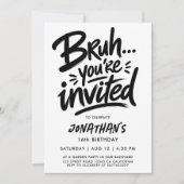 Invitation Bruh Moderne Typographie Cool Graffiti Script 16èm (Devant)