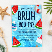 Invitation Bruh Pool Party Boy Anniversaire