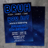 Invitation BRUH Space Boy Fête d'anniversaire