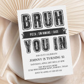 Invitation Bruh, Tu Es Dans ? Ado de la fête de la piscine
