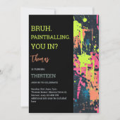 Invitation Bruh, tu es là ? anniversaire de paintball (Devant)