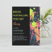 Invitation Bruh, tu es là ? anniversaire de paintball (Debout devant)