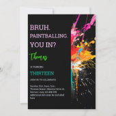 Invitation Bruh, tu es là ? anniversaire de paintball (Devant)