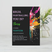 Invitation Bruh, tu es là ? anniversaire de paintball (Debout devant)