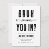 Invitation BRUH, tu es là ? Enfant Nage Anniversaire (Devant)