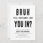 Invitation BRUH, tu es là ? Vidéos d'anniversaire de garçon A (Devant)