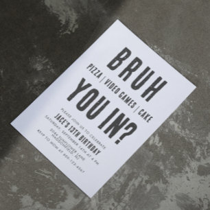 Invitation BRUH, tu es là ? Vidéos d'anniversaire de garçon A