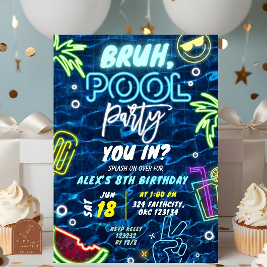 Invitation Bruh Vous dans l'anniversaire Splash Summer Party
