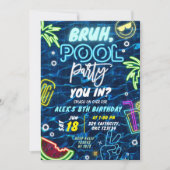 Invitation Bruh Vous dans l'anniversaire Splash Summer Party (Devant)