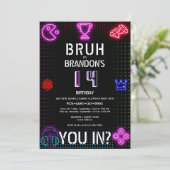 Invitation BRUH YOU IN Ado Boy Anniversaire Vidéo Jeu Sleepov (Debout devant)