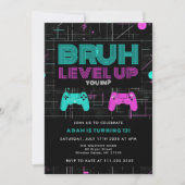 Invitation Bruh You In? Arcade Video Games Boy Cool Birthday (Devant)