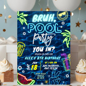 Invitation Bruh You in Pool Party Splash été Anniversaire