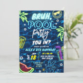 Invitation Bruh You in Pool Party Splash été Anniversaire (Debout devant)