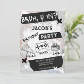 Invitation Bruh You In Vidéo Jeu Ado garçon Anniversaire (Debout devant)