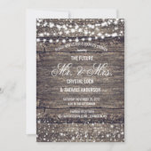 Invitation Bruit rustique Grange de bois Snowflakes Couple d' (Devant)