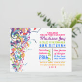 Invitation BRUITS de l'invitation de Mitzvah de barre de (Debout devant)