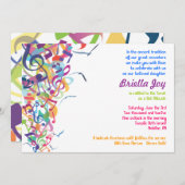 Invitation BRUITS de l'invitation de Mitzvah de barre de (Devant / Derrière)