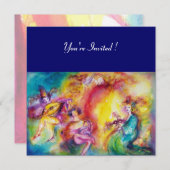 Invitation BRÛLANT LE CARNIVAL, Bal masqué du Mardi Gras (Devant / Derrière)