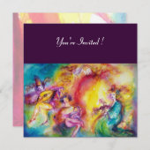 Invitation BRÛLANT LE CARNIVAL, Bal masqué du Mardi Gras (Devant / Derrière)