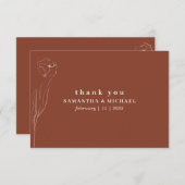 Invitation Brûlé Merci botanique floral simple (Devant / Derrière)