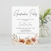 Invitation Brûlé Orange Boho Floral Graduation Party (Debout devant)