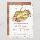 Invitation Brûlé Orange Citrouille Maison Douce Maison Ménage (Devant / Derrière)