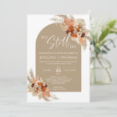 Invitation Brûlé orange cuivre beige bordeaux nous le faisons (Debout devant)