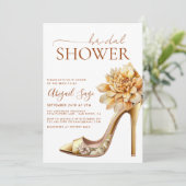 Invitation Brûlé orange haut talon jaune Fête des mariées flo (Debout devant)