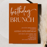 Brûlé Orange Minimal Anniversaire Brunch