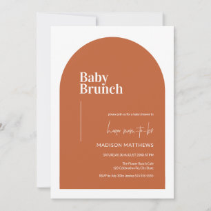 Invitation Brûlé Orange minimal Arc Baby shower de Brunch pou