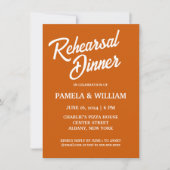 Invitation Brûlé Orange Simple Style Mariage Dîner de répétit (Devant)