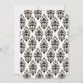 Invitation Brûlé Vintage Damask 60e anniversaire fête (Dos)