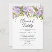 Invitation Brûler Floral Purple Brunch Et Bubbly (Devant)