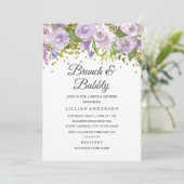 Invitation Brûler Floral Purple Brunch Et Bubbly (Debout devant)