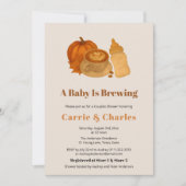 Invitation Brûler la cannelle Cosy Automne Citrouille Baby sh (Devant)