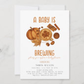 Invitation Brûler la cannelle Cosy Automne Citrouille Baby sh (Devant)