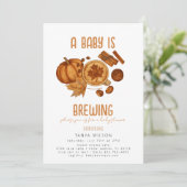 Invitation Brûler la cannelle Cosy Automne Citrouille Baby sh (Debout devant)